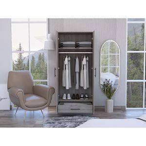Armoire portable rectangulaire Conway gris clair, élégante et mobile - Product Image 2