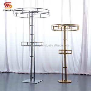 Support à fleurs en métal haut de gamme, double rangée, argenté, 1,5 m, taille personnalisée, pour centres de table de mariage - Product Image 6