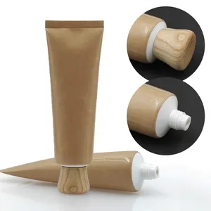 D30mm empty hand cream tube cosmetic packaging tubes packaging squeeze cosmetic cream lotion soft tube with wooden lid