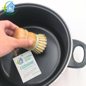 De bambú cepillo para vegetales con mango redondo de fruta natural plato depurador <span class=keywords><strong>Pan</strong></span>/lavabo/ollas/limpio - Product Image 4
