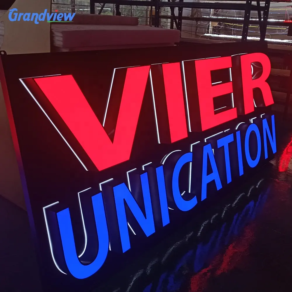 3D Logo Custom Restaurant Elektronische Brief Outdoor Sign Board Acryl Reclame Ontwerp Led Sign Board Voor Winkel