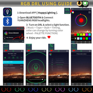 Vland ไฟหน้า LED สี RGB DRL สำหรับดอดจ์ชาเลนเจอร์2015 2016 2017 2018 <span class=keywords><strong>2019</strong></span> 2020 2021 2022 2024 2023 - Product Image 5