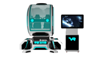 Simulador de Realidad Virtual 9D para Interiores, Entretenimiento Comercial para 1-2 Pasajeros, Simulador de Vuelo de Avión/Helicóptero de Metal y Fibra de Vidrio para Centros de Juegos