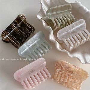 BELLY WORLD Pinza para el <span class=keywords><strong>pelo</strong></span> personalizable, estilo francés, elegante, de dientes largos, de acetato, hecha a mano, para cola de caballo, tipo garra de tiburón, sencilla, novedad - Product Image 2