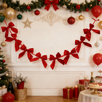 Guirlande de Noël rouge de 180 cm de long pour les arbres de Noël, les fenêtres et les décorations murales de la maison, guirlandes de Noël personnalisées