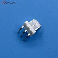 Conector de cabezal PCB de ángulo recto de 3 pines JINDA 250-3AW, paso de 2.50mm, latón estañado, de orificio pasante, 2.5A 250V