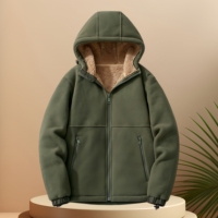 Veste d'hiver personnalisée pour homme, en polaire, à capuche, coupe-vent, coupe ample, style formel, grande taille, chaude, vente en gros usine