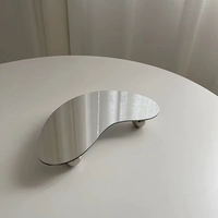 Acryl-Spiegel Poliertes Tablett-Ständer-Set mit Schlankem Industrieinspiriertem Design Moderne Wohnraumdekoration Schmuck-Präsentation Servierplatte
