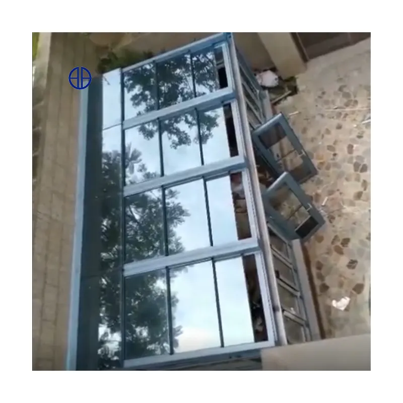 アルミプロファイル格納式ガラス強化サンルーム電気slding屋根パティオガラスハウス格納式サンルーム