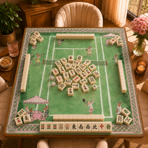 Alas Mahjong Karet Tahan Air Mewah Kemasan Gulung Pengiriman Langsung Amerika, Penutup Meja Permainan Gaya Amerika, Alas Meja Mahjong Royal - Product Image 4