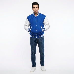 Unisex Custom <b>Thin</b> Varsity <b>Jackets</b> Covered Button Closure Thermal Activewear <b>Puffer</b> Elastic Cuffs Side Pockets Stand Outdoor - Product Image 1