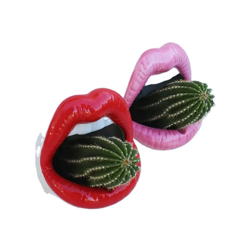 Pot de plantes Cactus succulentes en céramique, Mini pots pour plantes, en céramique, Sexy avec de grandes <span class=keywords><strong>lèvres</strong></span>, pour le bureau et la maison, 7 pièces