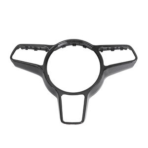 Rivestimento Centrale Volante in Pelle Lucida/Fibra di Carbonio con Cuciture Personalizzate per Porsche 991 991.2 911 992 987 Cayenne 100% - Product Image 1