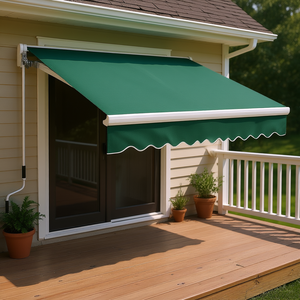 Tenda da Sole Retrattile Manuale 8x7 Verde per Patio, Copertura Parasole per Terrazza e Finestra - Product Image 2