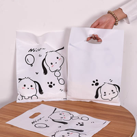 Sacs en plastique roses personnalisés avec logo pour emballage de marchandises, poignées découpées, pour t-shirts, pour petites entreprises