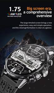 สมาร์ทวอทช์ CF53 รุ่นปี 2025 หน้าจอ AMOLED 1.75 นิ้ว แบตเตอรี่ 600mAh กันน้ำระดับ IP67 สำหรับผู้ชาย รองรับ Android และ IOS - Product Image 3