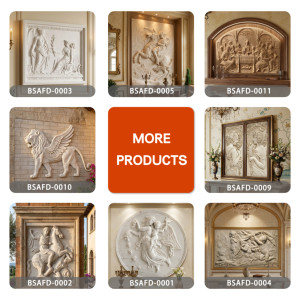 Escultura en Relieve de Hércules y el León de Nemea de BSA Marble, Arte de Pared en Piedra de los Trabajos de Hércules para el Vestíbulo de Hoteles y Villas - Product Image 4