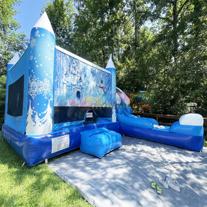 Castillo inflable con tobogán para fiestas navideñas, brincolín de nieve inflable comercial para niños, combo de casa de brinco. - Product Image 3