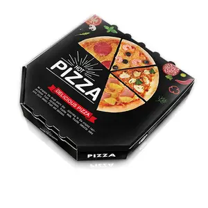 Custom made size 11"/13"/15"/16"/18"/20" pizza boxes carton black pizza box for pizza packing