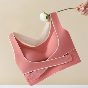 Wholesale Sports Bra Front Adjustable Buckle Wireless <b>Padded</b> Comfy Gym Yoga <b>Underwear</b> Breathable Workout Fitness Top Low - Product Image 4