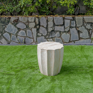 Travertino Carambola Mesa de centro de hormigón Diseño orgánico moderno para espacios de vida contemporáneos - Product Image 1