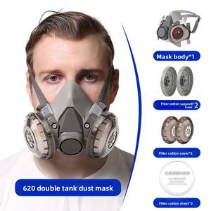 <span class=keywords><strong>Masque</strong></span> facial complet réutilisable anti-poussière à 5 couches avec filtre à charbon actif, anti-fumée, respirant, pour usage industriel et minier - Product Image 2