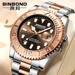 นาฬิกาข้อมือผู้ชาย <span class=keywords><strong>BINBOND</strong></span> 930 หรูหรา กันน้ำ พร้อมเข็มเรืองแสง แสดงวันที่ สายสแตนเลส สไตล์ธุรกิจ - Product Image 5