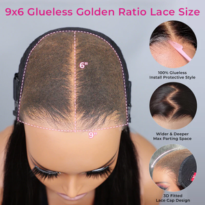 Nouvelle arrivée 9x6 sans colle HD prédécoupé noeuds blanchis brut cheveux vietnamiens dentelle frontale perruque os droite prêt à l'emploi perruques de cheveux humains - Product Image 3