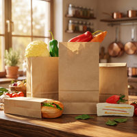 Bolsas de Embalaje de Compras Biodegradables de Papel Kraft Simple de Alta Calidad Personalizadas con su Propio Logotipo
