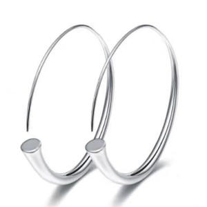 Elegant 925 Silver <b>Hoop</b> <b>Earrings</b> Minimalist Design Gold Tone Unisex Everyday Wear <b>Fine</b> Jewelry Fashion Accessory - Product Image 1