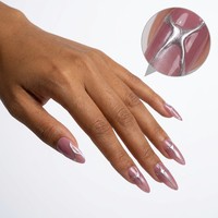Faux Ongles de Luxe en Gros, Effet Métallique Argenté 3D, Forme Stiletto Amande, Design Chrome, Ongles Artificiels Marque Privée