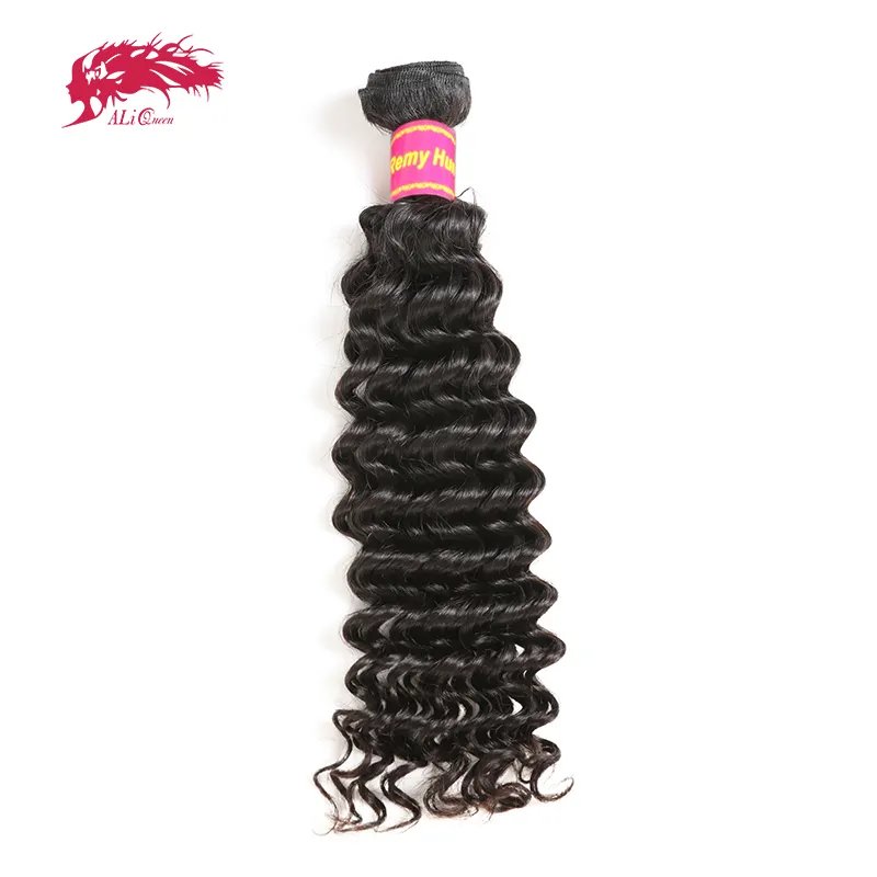 Ali Queen Deep Wave Brazilian Hair Weave Bundles Remy Hair Weaving 10"-30" Human Hair Extension Natural Color