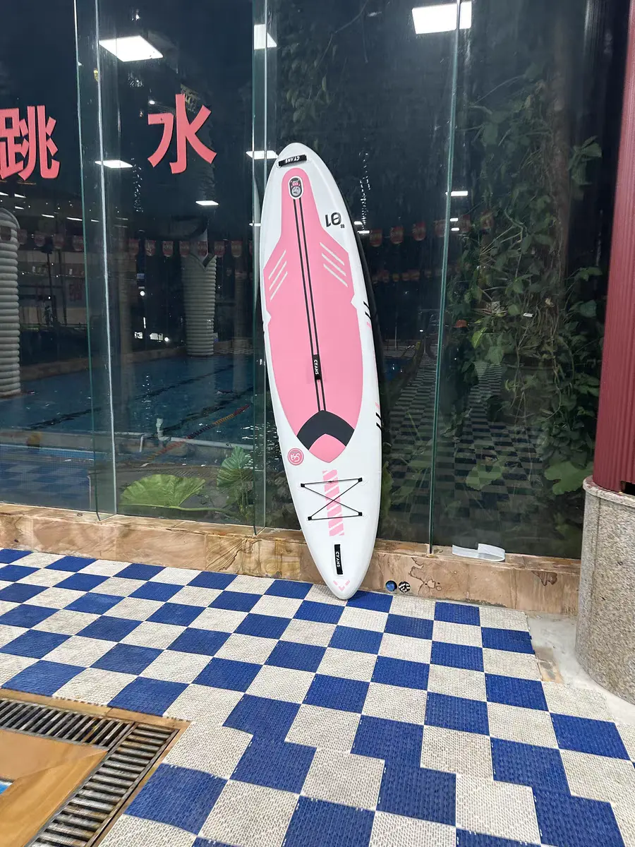 Placa de prancha inflável dobrável Mountocean SUP excelente para surf, plataforma de paddleboarding ideal para surf