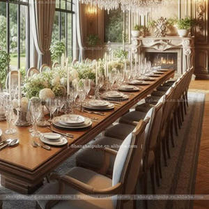 <span class=keywords><strong>Table</strong></span> à manger extra-large de style européen <span class=keywords><strong>pour</strong></span> <span class=keywords><strong>20</strong></span> <span class=keywords><strong>personnes</strong></span>, en bois massif américain, légèrement rétro, <span class=keywords><strong>pour</strong></span> famille de château. - Product Image 3