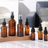 Flacons cosmétiques gradués couleur thé 5ml 10ml 15ml 20ml 30ml 50ml 100ml – Flacons compte-gouttes en verre brun pour reconditionnement d'huiles essentielles