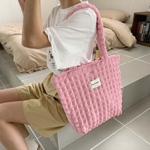 กระเป๋าถือโครเชต์ลายลิ้นจี่สีลาเวนเดอร์ หูหิ้วสองข้าง เปิดด้านบน สไตล์ลำลอง กระเป๋าสะพายไหล่ผู้หญิง ใช้ได้ทุกวัน สำหรับช้อปปิ้ง - Product Image 6