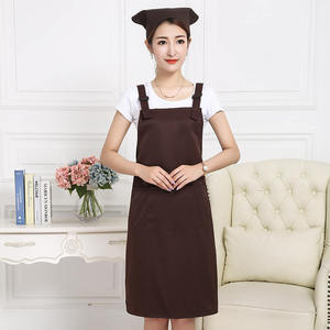 Tablier vert foncé réglable avec double bretelles pour usage en restaurant et bar, en polyester, imperméable et résistant à l'huile - Product Image 2