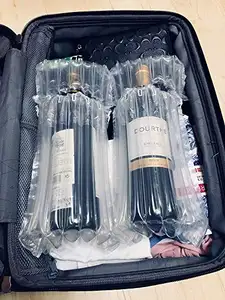 Bolsa de embalaje de transporte con mangas de columna rellenas de aire, bolsas de embalaje para envío seguro de botellas de vidrio en avión con amortiguación