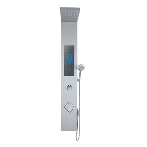 Chauffe-eau électrique instantané 3000-3999W mural à commande tactile en acier inoxydable avec écran LED pour système de douche - Product Image 1