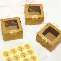 Boîtes de présentation pour pâtisseries : gâteaux, biscuits, desserts, beignets, tartes, portions de pâtisserie – Boîte en kraft durable pour cadeaux avec gaufrage