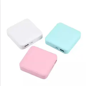 พร้อมส่ง โทรศัพท์มือถือแบบพกพา พาวเวอร์แบงค์ 10000mah พร้อมเครื่องชาร์จเชือกเส้นเล็ก พาวเวอร์แบงค์ โลโก้ที่กําหนดเองสําหรับโทรศัพท์มือถือ