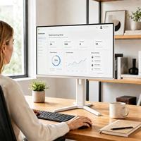 Intelligenter Höhenverstellbarer Monitorständer, Elektrischer Ergonomischer Desktop-Monitorständer mit Kabelmanagement für das Büro
