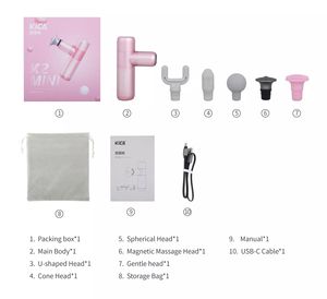 KICA-minipistola de masaje con mango, masajeador eléctrico de Metal con USB, terapia de dolor muscular de cuello y bolsillo para el cuerpo, relajación corporal, alivio del dolor - Product Image 6