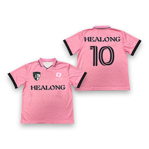 Custom Design <b>Pink</b> Sublimation Pattern Quick Dry Breathable Retro <b>Football</b> Soccer Jersey - Product Image 1