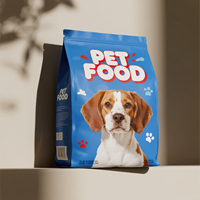 Pochette à fermeture éclair en plastique biodégradable imprimée sur mesure, sac alimentaire pour animaux de compagnie résistant et refermable pour friandises pour chiens et nourriture pour chats