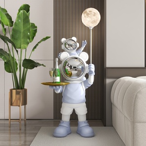 Maßgefertigte Astronauten-Bodenstatue aus Harz mit Ablage für Restaurants, Shisha-Lounges, Clubs, Heimdekoration, Eingangsbereich-Display, OEM-Hersteller - Product Image 4