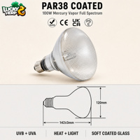 LuckyHerp JX-SL100PAR38CO Lampe à vapeur de mercure auto-alimentée 100W Par38 avec revêtement UVB/UVA, en verre écologique, pour reptiles et serpents d'intérieur