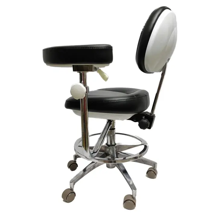 Silla de dentista ergonómica, silla de cirugía dental profesional con reposabrazos ajustable, taburete de dentista con respaldo ajustable