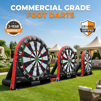 Jeu de fléchettes gonflables de qualité commerciale EN14960, 5 mètres de diamètre, cible de football avec balles Velcro, idéal pour la location événementielle et les entreprises 3