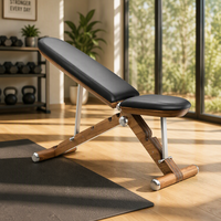 Banc de musculation multifonctionnel réglable en bois de noyer de luxe pour la maison, la villa et la salle de sport privée